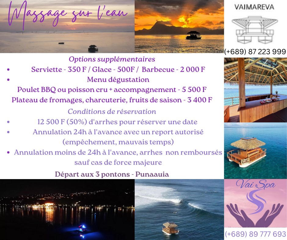 Sunset massage sur l'eau avec Vaimareva